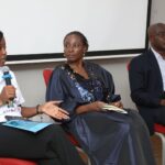 Left to Right: Ms Anita Soina, A Climate Justice Advocate,Ms Serah Makka, ONE Africa Executive Director and · Dr. John Asafu-Adjaye, Senior fellow, Africa Centre for Economic Transformation during the One Campaign media briefing at the start of the Africa Climate Summit in Nairobi Kenya.