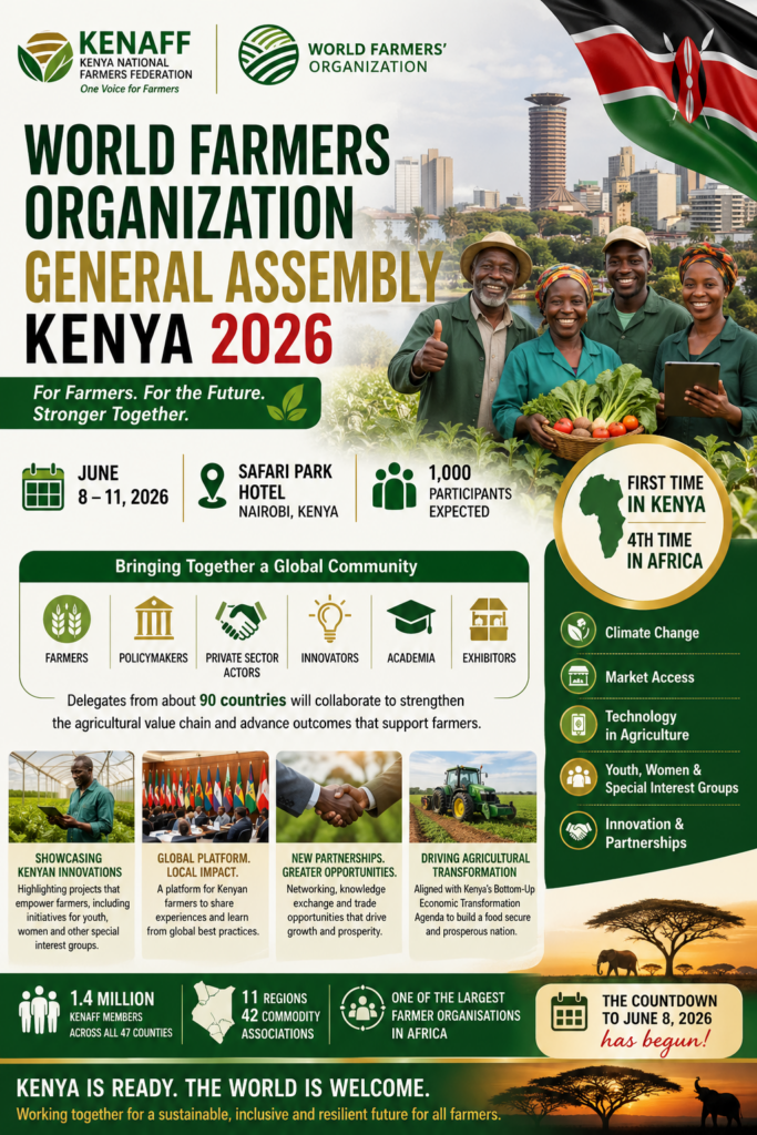 Kenya to Host World Farmers Organization General Assembly in June 2026 with 1,000 Delegates from 90 Countries