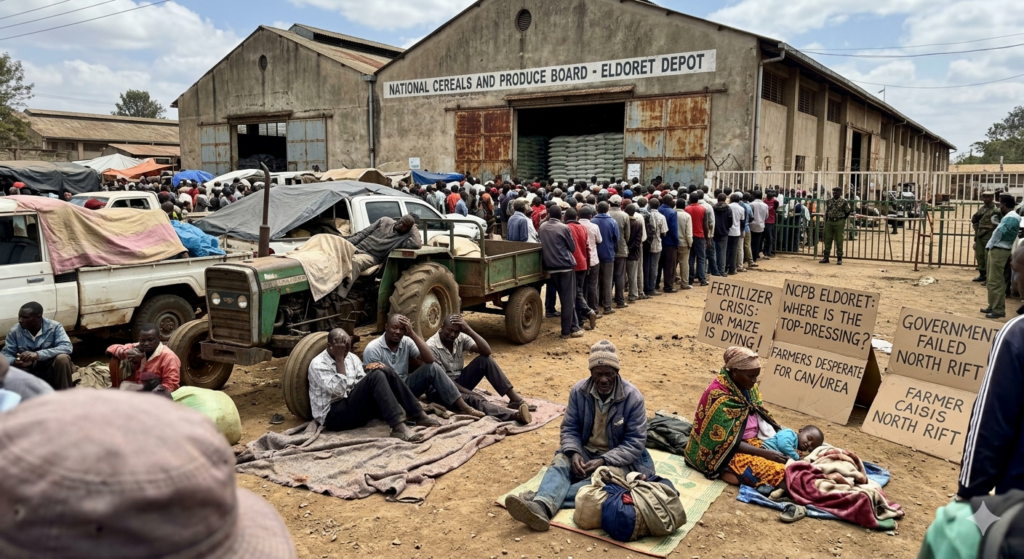 Fertilizer Shortage in North Rift Kenya Forces Farmers to Camp at Eldoret NCPB Depot