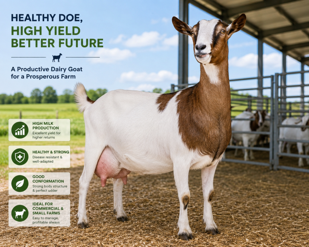 A healthy, well-selected dairy doe forms the cornerstone of a profitable goat farm.